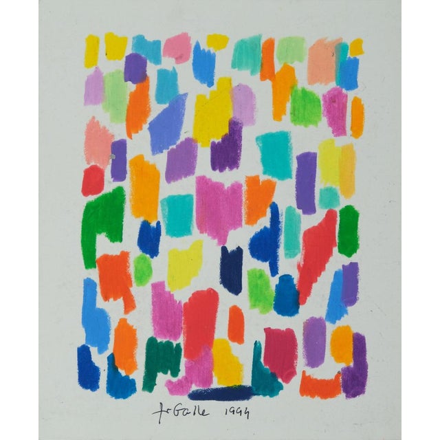 Modern Françoise Galle, Abstract Mosaic, 1940, Pastel on Paper For Sale - Image 3 of 9