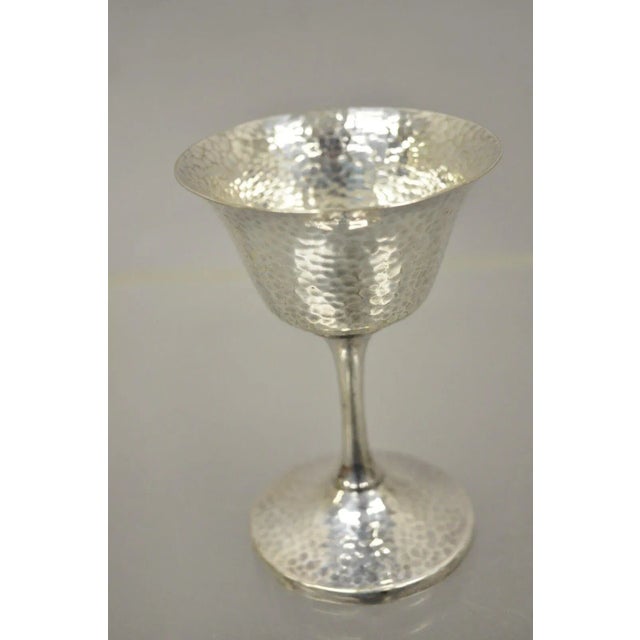 Vintage EGW & S Hammered Silver Plate Wine Goblets Cups - Set of 6. Item features (6) small goblets, hand hammered design....
