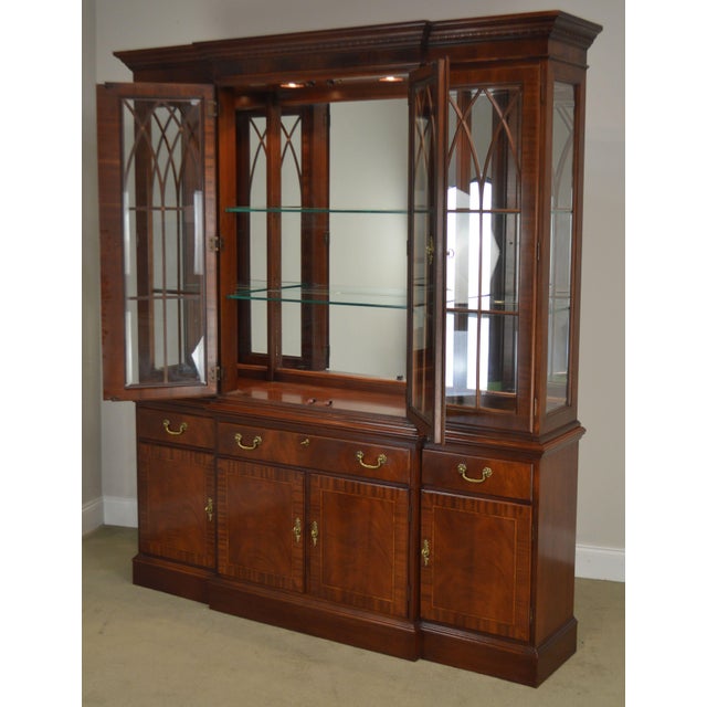 Ethan Allen 18th Century Collection Mahogany Breakfront Chairish