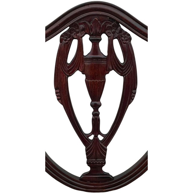 Vtg. Mahogany Hepplewhite Style Shield Back Dining Chairs -Set of 6 For Sale - Image 14 of 16