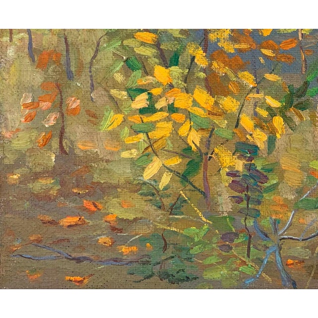 1960s Forest Landscape Oil Painting, Ukrainian Soviet Art, 1961 30-36 For Sale - Image 5 of 6
