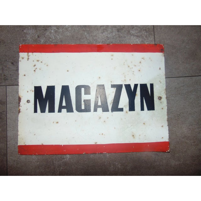 Industrial Magazyn Sign, 1970s For Sale - Image 4 of 4