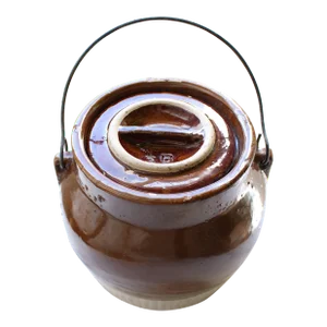 Mid-Century Vintage Stoneware Bean Pot