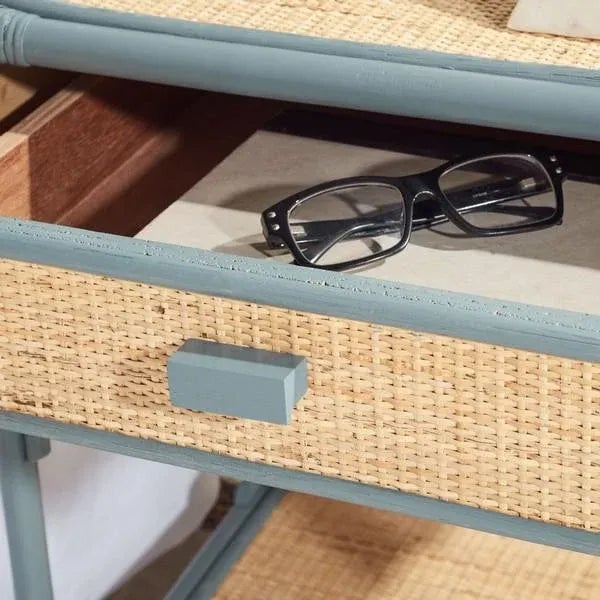 Safavieh Roya 1 Drawer 1 Shelf Nightstand - Blue Grey/Natural For Sale In Philadelphia - Image 6 of 13