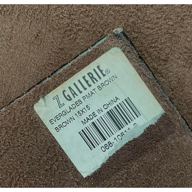 Chocolate Brown Faux, Croc Square Placemats. Set of Nine. For Sale In San Francisco - Image 6 of 7