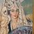 a beautiful oil on canvas portrait painting of a senorita with a fan. Framed. Unsigned.