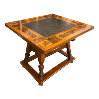 Jogl Table with Slate Top and Inlays For Sale