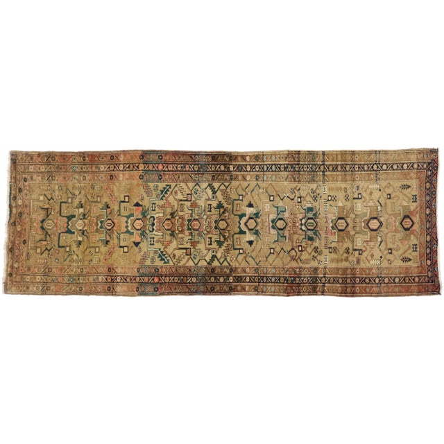 Textile Vintage Persian Azerbaijan Runner, Azari Rug Runner - 03'10 X 11'05 For Sale - Image 7 of 7