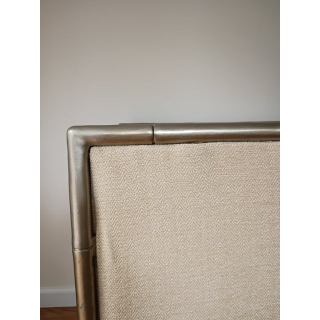 Contemporary A Pair Bernhardt Interiors Merideth Club Chairs Metal Faux Frame For Sale - Image 3 of 15