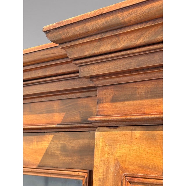 19th Century French Louis Philippe Walnut 4-Door Bookcase, 1880s For Sale - Image 6 of 14