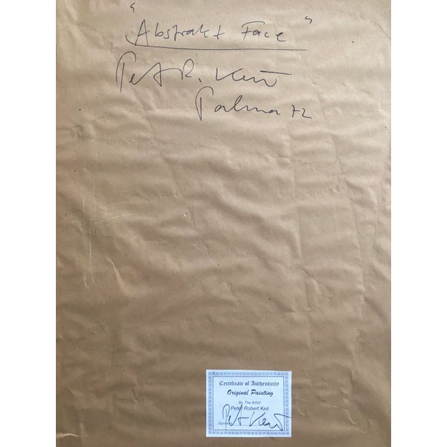 “Abstract Face” Titled Painting by Peter Keil, 1972 For Sale - Image 6 of 7