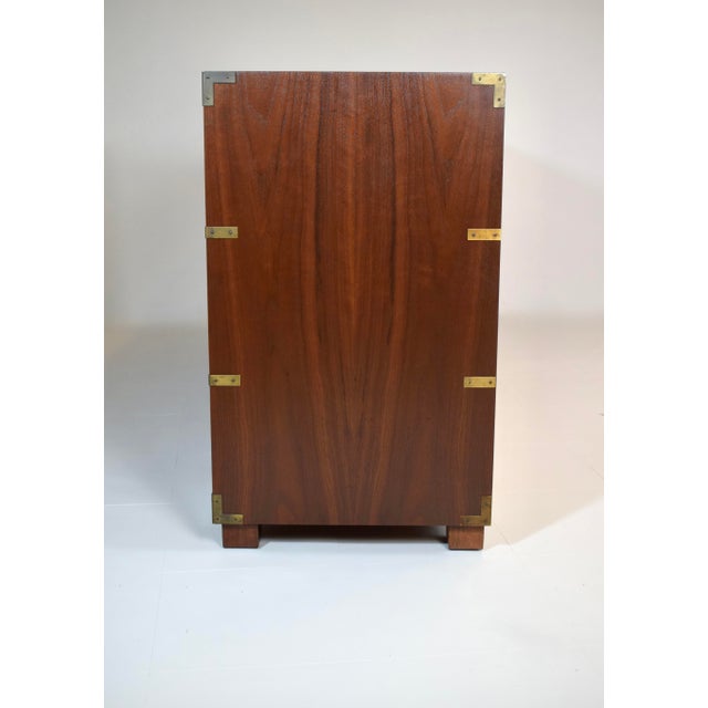 Baker Furniture Signed Campaign Seven Drawer Dresser Chest of Drawers 1950s For Sale - Image 12 of 13