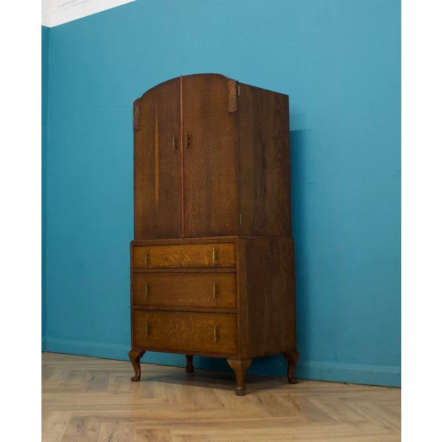 Art Deco Oak Linen Cabinet, 1930s For Sale - Image 3 of 9