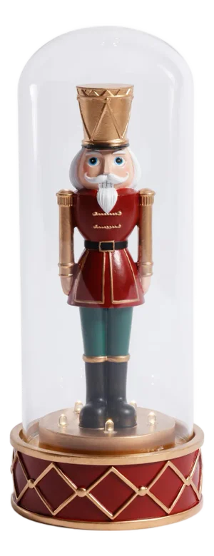 LED Soldier in Glass Cloche Figurine