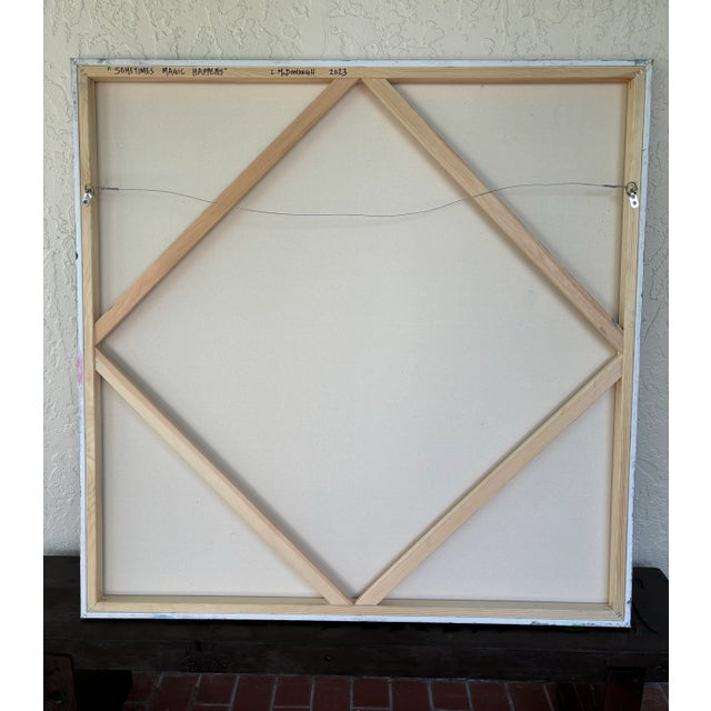 Pink “Sometimes Magic Happens“ Original Abstract Expressionist Painting by Linda McDonough For Sale - Image 8 of 12