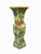 Colorful hexagonal vase with flowers and birds. Unsigned. Circa early to mid 20th century.