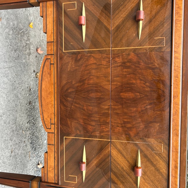 1930s Art Deco Waterfall Walnut Buffet Sideboard - Model G-373 For Sale - Image 4 of 12