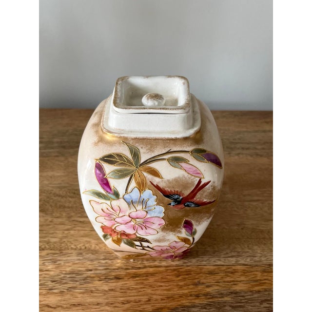 Antique German Hand-Painted Petite Lidded Urn For Sale - Image 9 of 12