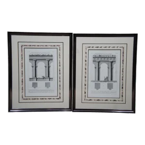 Set of 2 Giovanni Battista Piranesi Reproduction Roman Architecture Prints