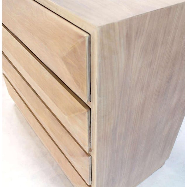 Wood Pair Solid Mahogany Raised Front Mid Century Modern Bleached Bachelor Chest MINT For Sale - Image 7 of 10