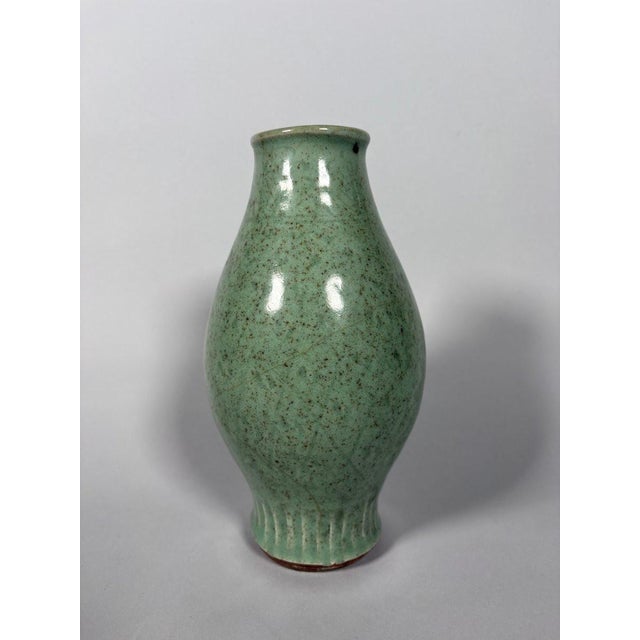 Asian Celadon stoneware vase Longquan Yuan-Ming Dynasty For Sale - Image 3 of 7