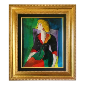 Early 21st Century "Jour de Fete" Oil Painting by Linda Le Kinff