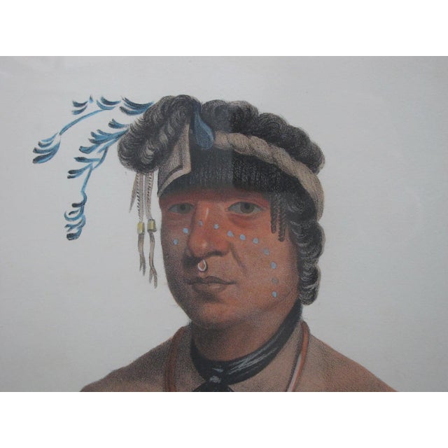 Wesh Cubb Chippeway Chief Hand Colored Original e.c. Biddle Lithograph Print For Sale - Image 4 of 7