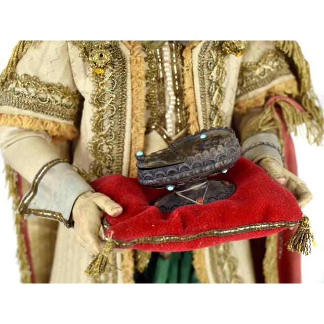 Neapolitan Presepio Magus King Melchior Nativity Figure by Maestro Alfredo Molli Italy - Signed For Sale - Image 9 of 17