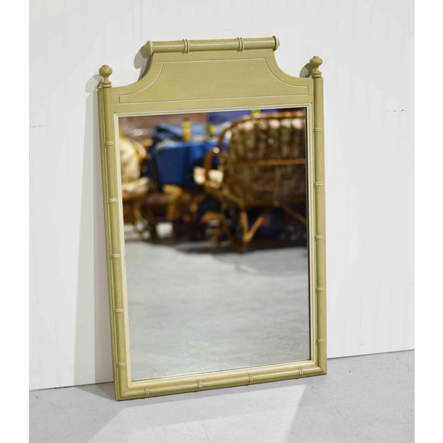 Henry Link Vintage Hollywood Regency Faux Bamboo Wall Mirror by Henry Link For Sale - Image 4 of 9