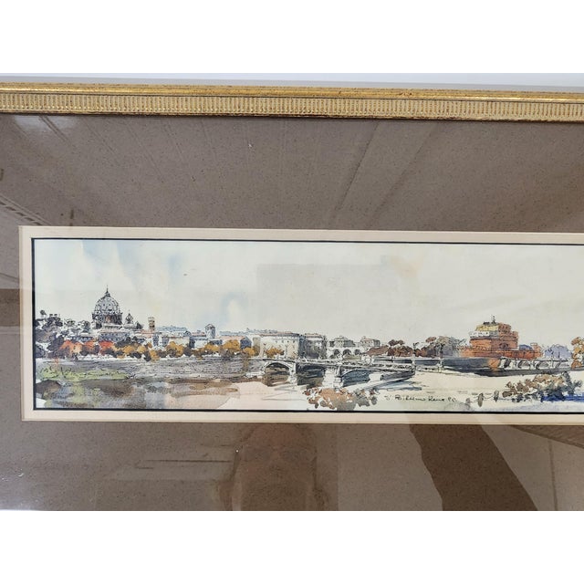 1920s 1920s Watercolor Painting of St.Peter's Basilica in Rome Signed p.c. For Sale - Image 5 of 5