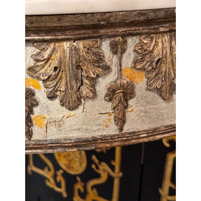 Wood Italian Demi-Lune Console For Sale - Image 7 of 10