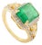 Vintage Emerald Wedding Ring With Yellow Diamonds Size 6 For Sale