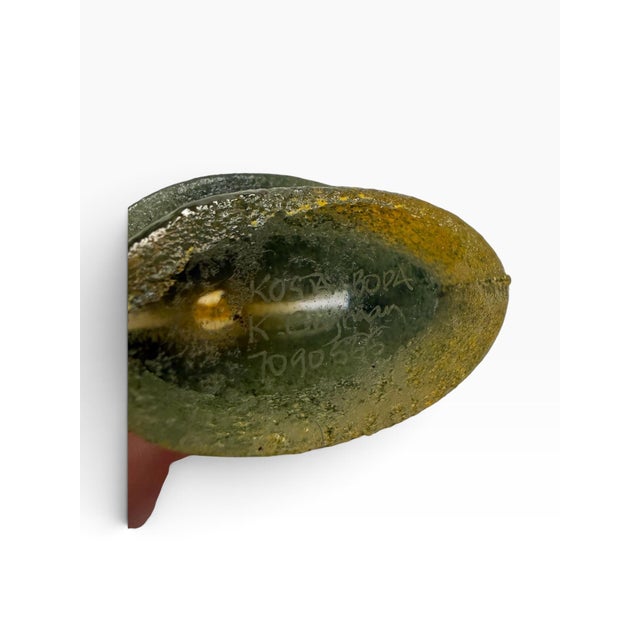 Kosta Boda "Catwalk" Series "Poncho" Green Art Glass Sculpture by Kjell Engman For Sale In West Palm - Image 6 of 6