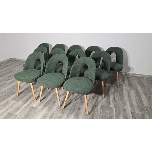 Vintage Dining Chairs by Antonin Suman, 1960s, Set of 12 For Sale - Image 9 of 10