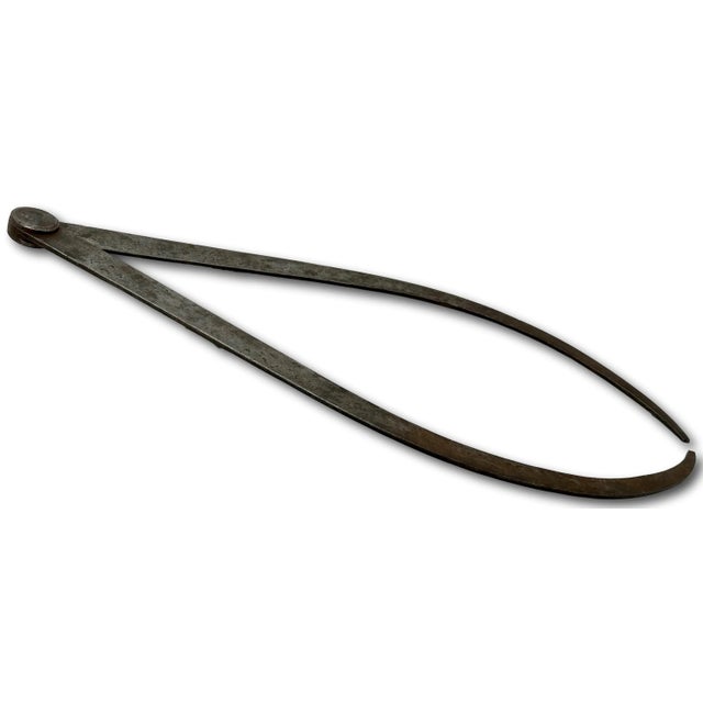 Giant Antique Hand Made Wrought Iron Industrial Era Foundry Calipers Circa Mid 19th Century - 24 Inches Tall For Sale - Image 10 of 12