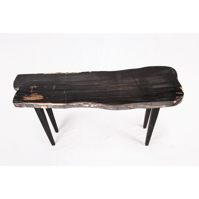 One Slab Living Edge Petrified Wood Console Table 50 For Sale In Greensboro - Image 6 of 6
