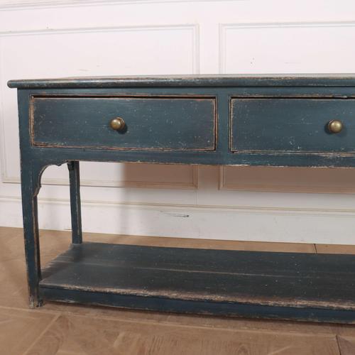 Early 19th C English 3 drawer painted pine potboard 3 drawer dresser base. 1820 This piece is designed in the style of the...