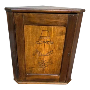 Antique Pine Small Corner Cabinet. 19th Century.