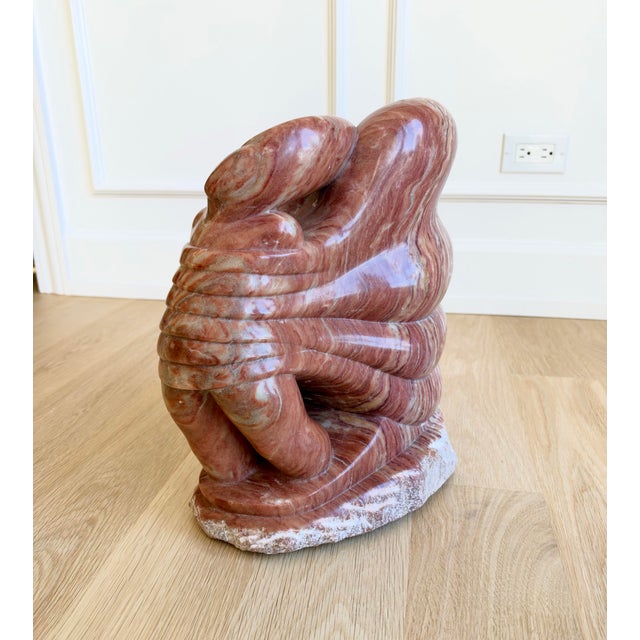 1990s 1990s Kay Hofmann Signed Hand-Carved Spanish Alabaster “Butterfly Woman” Abstract Sculpture For Sale - Image 5 of 11