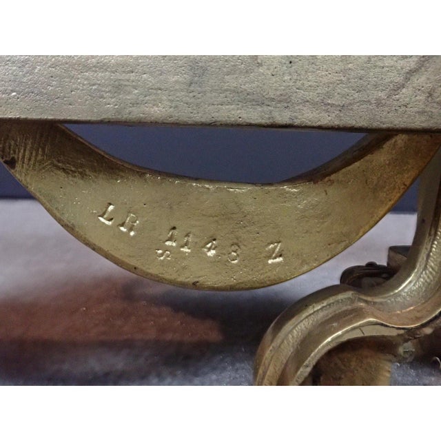 Late 19th Century Louis XVI Gilt and Patinated Bronze Chenets - A Pair For Sale - Image 11 of 12