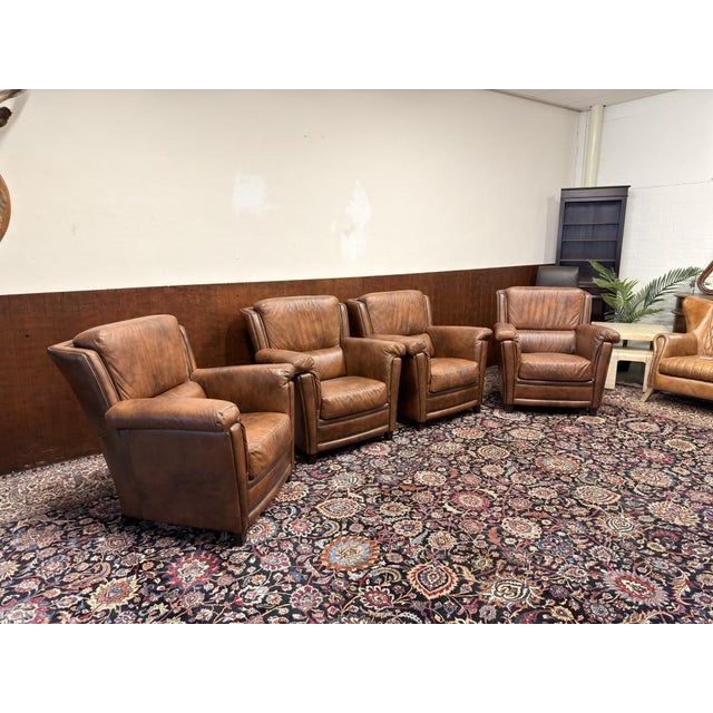 English Chesterfield Chairs, Set of 4, in Very Good conditions. Designed 1920 to 1949