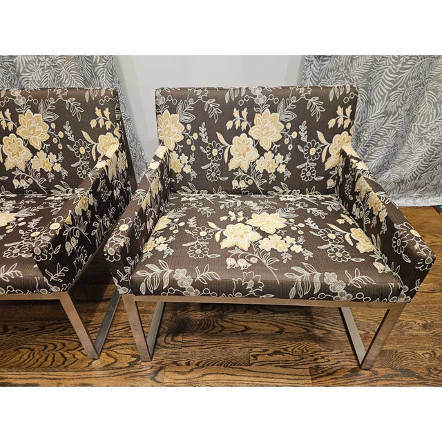 Bernhardt Pair of Fabien Baron for Berhardt Design b.3 Lounge Chairs For Sale - Image 4 of 13