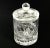 Superior large cut glass biscuit jar -hand cut and polished -cut in a more contemporary ,modern design -no makers mark-but...