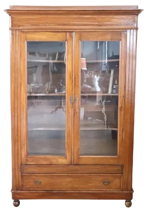 Antique Walnut Bookcase, 19th Century