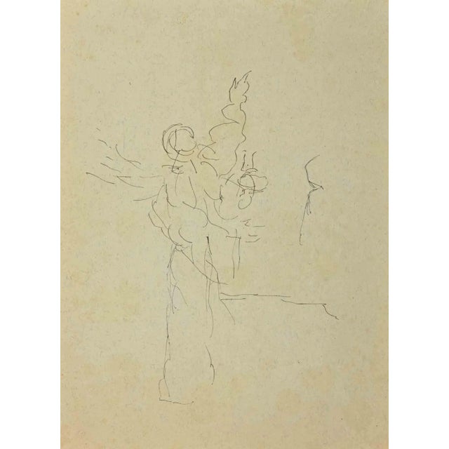 Angele is a beautiful pen drawing on paper, realized in the early 20th century by an anonymous artist. Good conditions....