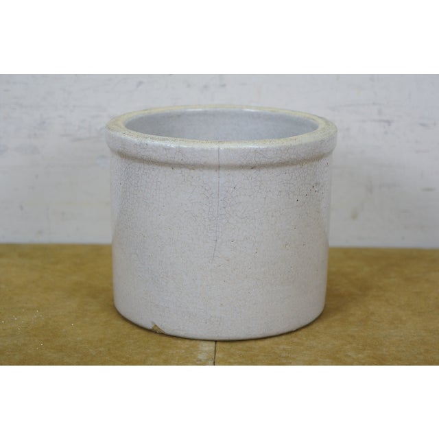 Ceramic 6 Primitive Antique Farmhouse Salt Glaze Stoneware Pottery Crock Pots For Sale - Image 7 of 15