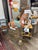 Hand Painted Antique Carousel Horse With Brass Torchiere Stand For Sale - Image 4 of 16
