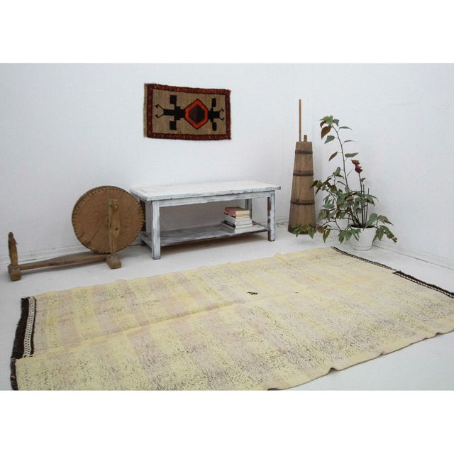 Mid 20th Century Yellow Vintage Turkish Kilim Rug For Sale In Los Angeles - Image 6 of 7