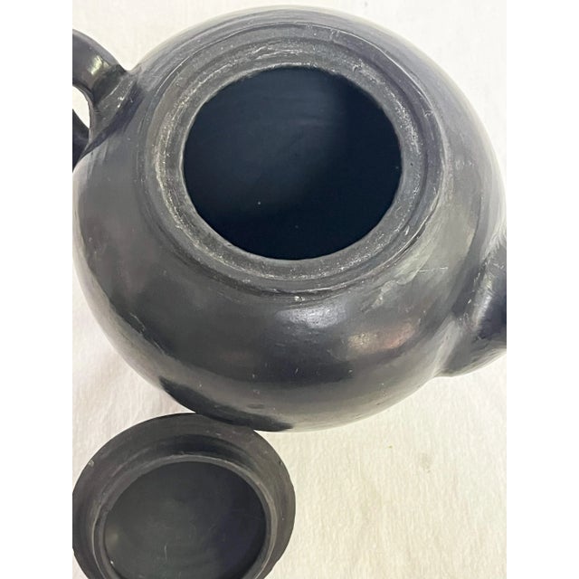 Mid Century Artisan Crafted Raku Pottery Lidded Teapot For Sale - Image 9 of 12