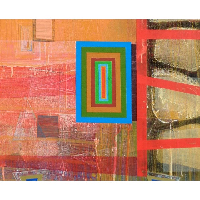 Abstract Contemporary Abstract Mixed Media on Canvas Panels Painting "Bloomstone (Banded Ziggurat)" by Michael Barringer For Sale - Image 3 of 6